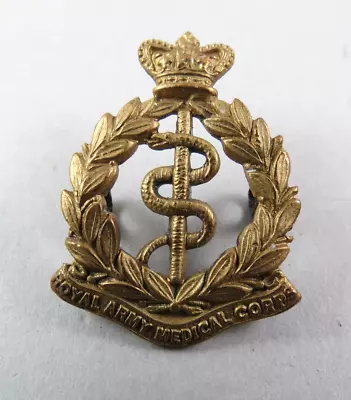 Military Brass QVC Collar Badge Royal Army Medical Corps British Army • £4