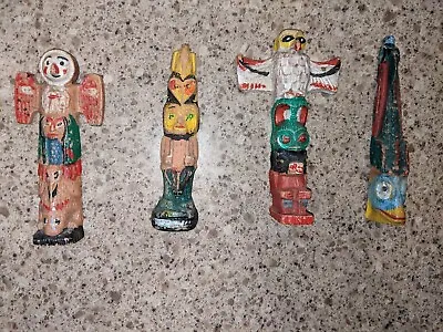 Four (4) Vintage 1950’s Northwest Indian Totem Poles Quaker Cereal Sgt. Preston • $45