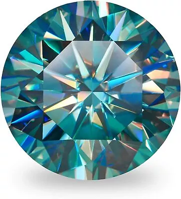 1~6ct VVS1 Blue Green Color Round Excellent Cut Moissanite Loose Gemstones & GRA • $16.99