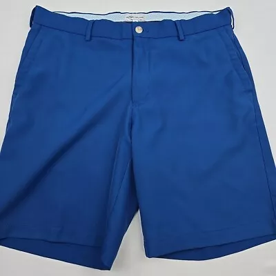 Peter Millar Golf Shorts Men’s Size 34 Regular Fit Flat Front Wicking Chino Blue • $17.99