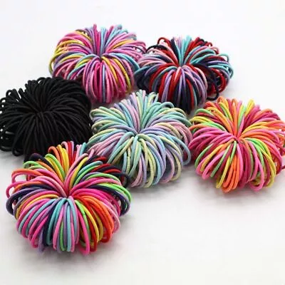 £2.69 • Buy 50 Mini Small Thin Elastics Snag Free Hair Bands Ponytail Bobbles  Black Brown 