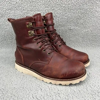 UGG Boots Mens 7 Shoes Brown Hannen TL Cordovan Waterproof Wool Military Combat • $59.99