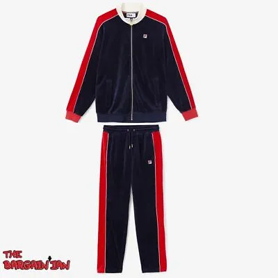 Fila Men's Velour Sweatsuit Tracksuit Navy Cima Velvet Size M L XL 2XL NWT • $159.99
