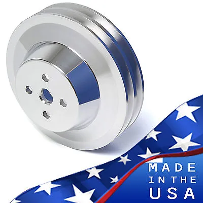 Ford Water Pump Pulley 289 302 351W V-belt SBF 2 Groove V-belt Billet Aluminum • $86