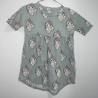 $9.99 • Buy HUXBABY Girl Toddler Tshirt Dress Size 2 Unicorn Seed Rock Your Baby Country