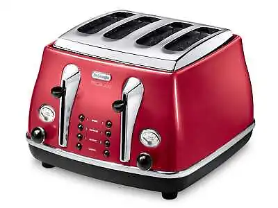 De'Longhi CTOM4003R 4 Slice Toaster 1800W Micalite With Defrost Function • £49.99