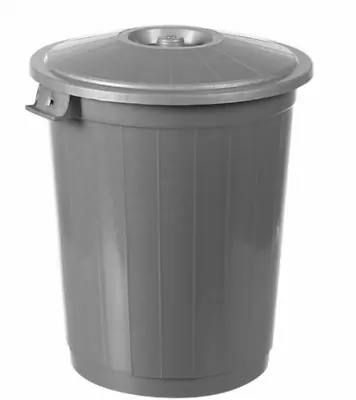 46L Rubbish Plastic Waste Bin Kitchen  Waste Bin Garage Grey Dustbin • £7.99