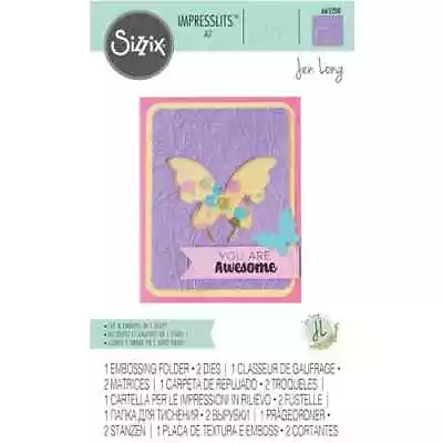 Sizzix -  Cutting Die N Emboss Folder- Impresslits - Butterfly Meadow - #665200 • $8.50