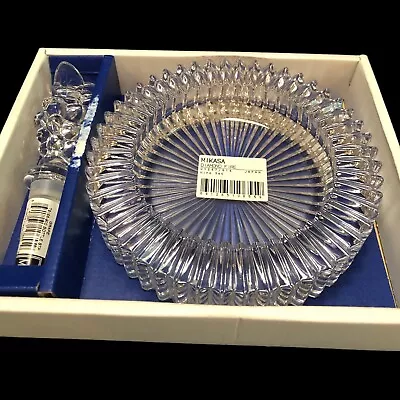 Mikasa Diamond Fire Wine Set Crystal Coaster And Bottle Stopper NWOT • $30