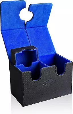 MTG Commander Deck Box - Double Box + Dice Tray - 200 Sleeved Cards - Black/Blue • $51.80