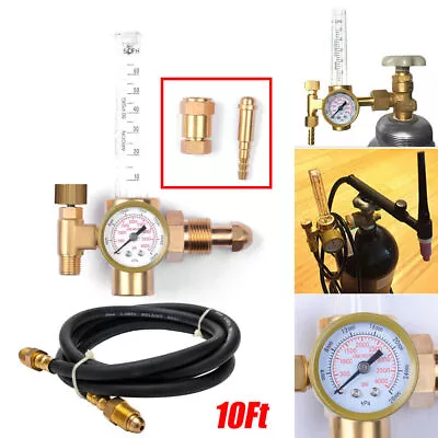 Argon CO2 Flow Meter Regulator Mig Tig Welding Flowmeter Gas Gauge Welder W/Hose • $31.98