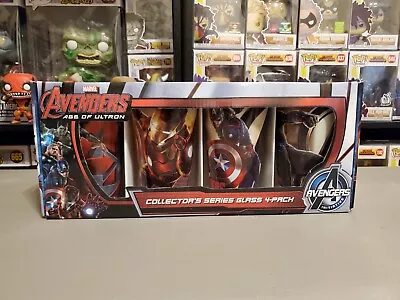 $21.62 • Buy Marvel Avengers Age Of Ultron Collector Series Glass 4 Pack Set - New