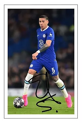 ENZO FERNANDEZ Signed Autograph 6x4 Inch PHOTO Gift Pre Print CHELSEA • £3.79