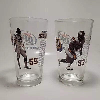 Vikings Miller Lite Tradition Of Greatness Glass Set Of 2 Studwell & Randle Rare • $25.99