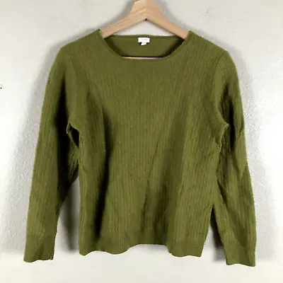 J Crew Sweater Womens Small Green Knit Wool Cashmere Blend Soft Cozy Warm Casual • $24.73