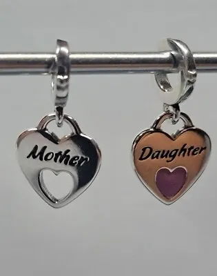 New L'Amour Sterling Silver Mother And Daughter Dangle Charm Always In My Heart • $21.99