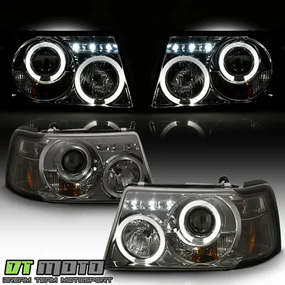 Smoke 1PC 2001-2011 Ford Ranger LED Halo Projector Headlights W/Corner Headlamps • $168.99