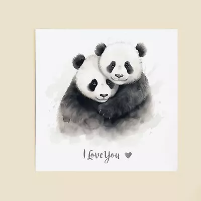 Anniversary Valentines Day Card Wife Husband Boyfriend Girlfriend Panda Love • £3.75