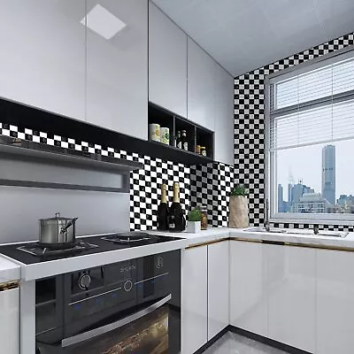 Removable Wallpaper Black And White Mosaic 7.87 X7.87 X30pcs DIY Ceramic Tile... • $20.76