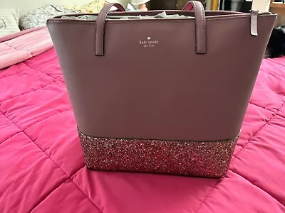 NWT Kate Spade New York Greta Court Glitter Penny Tote - Dusty Peony • $69.99