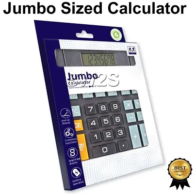£4.59 • Buy Jumbo Sized Calculator With Pop Up Display Large Button Maths School Homework