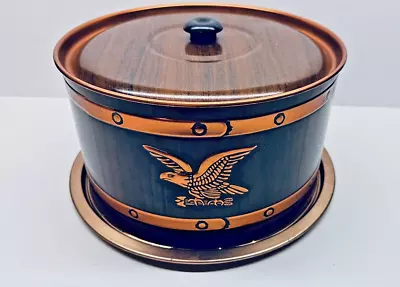 Vintage WEIBRO Chicago Coppertone Tin Cake Keeper With Eagle Pattern • $35