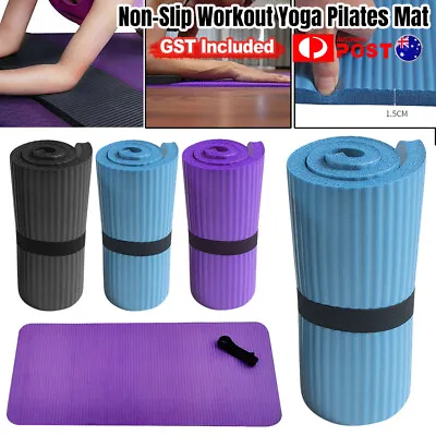 15mm Yoga Pilates Mat Thick Exercise Gym Non-Slip Workout Fitness Mats Yoga Mat • $13.81