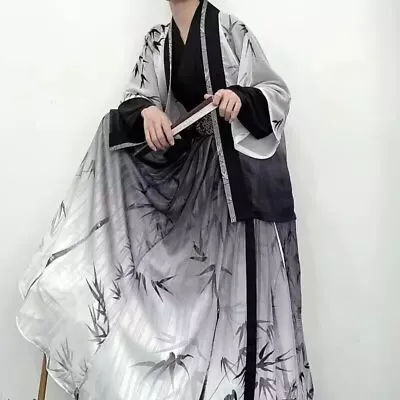 Plus Size Men Cosplsy Costume Chinese Traditional Ancient Hanfu Print 4Pcs Sets • $69.31