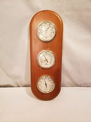 Vintage Acu-rite Thermometer Barometer & Hyrometer Wall Hanging Wood Plaque • $17.84