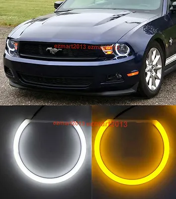 Switchback LED Halo Ring For Ford Mustang Non Projector 10-14 Angel Eye Lamp DRL • $42.31