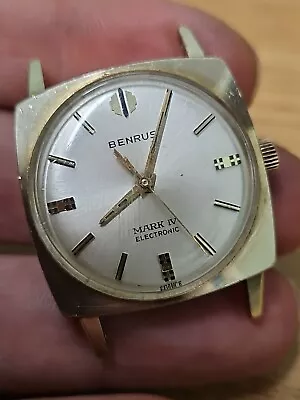 Vintage BENRUS MARK IV Electronic 10k Gold Filled Wristwatch Parts Or Repair • $19.99