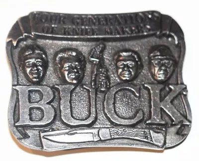 Vintage Buck Knife Belt Buckle - Four Generations Of Knife Makers Smoky Mountain • $9.99