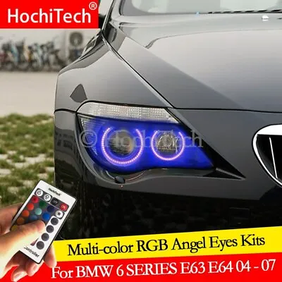 For BMW 6 SERIES E63 E64 630i 650i M6 2004-07 DRL Angel Eyes LED RGB Multi-color • $35.99