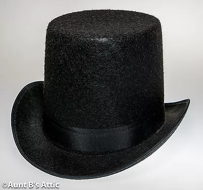 Top Hat Black Pressed Felt Dickens Era Victorian Gentleman's Costume Hat • $19.98