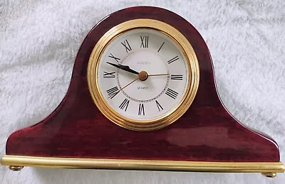 Linden Quartz Mantel Desk Chime Clock Cherry Brown Tested Works  • $17.99