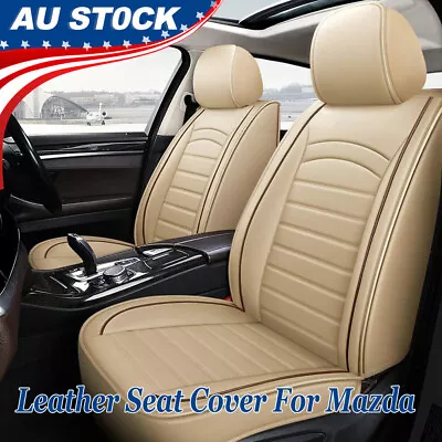 2-Seat Front Row PU Leather Car Seat Covers For Mazda Automotive Protector Beige • $95.77