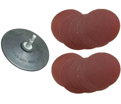 £6.99 • Buy 125mm RUBBER BACKING PAD + 10 SANDING DISCS For Drill
