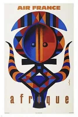 French Airline AFRIQUE Modern African Art VINTAGE TRAVEL POSTER 20x30 Rare • $9.99