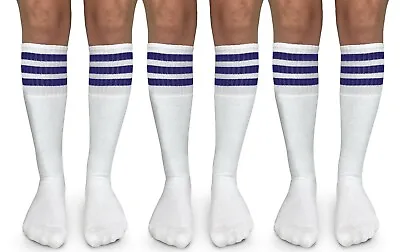 3 Pair Jefferies Socks Womens Stripe Knee High Tall Vintage Tube Knee High Socks • $12.99