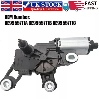 Rear Windscreen Wiper Motor For Audi A3 8p A4 B5/b6/b7/b8 A6 C6 Q5 Q7 8e9955711 • £28.96