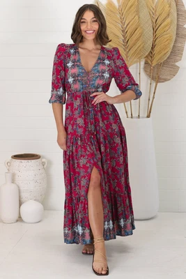 $89.95 • Buy NEW Tessa - Strawberry Kiss Maxi Dress Salty Crush Women Fashion Style Ladies