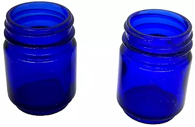 Vintage Vicks Vaporub Cobalt Blue Glass Jars Lot Of 2 2.25  Empty Used (VV) • $19.99