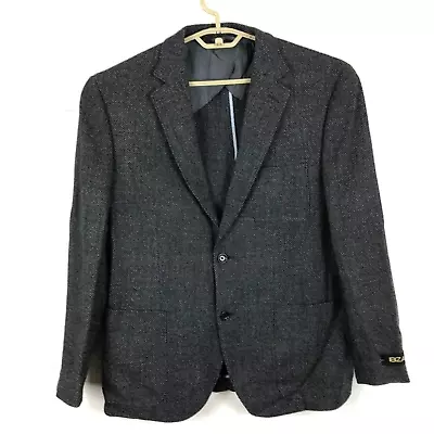 IBIZA Urbino 100% Wool 42R Gray Unstructured Soft Blazer Jacket 2-button NWOT • $84.99