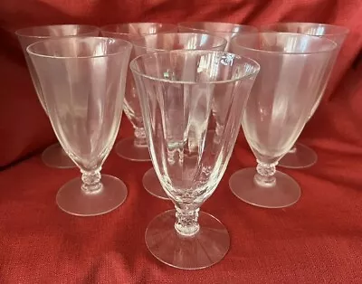 8 Fostoria NIAGARA 6026 Fosnia Water Goblets Iced Tea Glasses Wavy Optic VTG D/C • $99.95