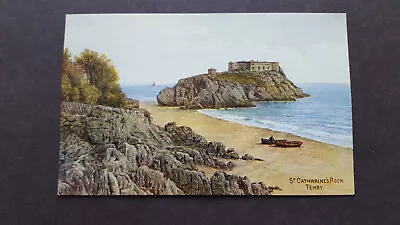 £6.50 • Buy St Catharine's Rock, Tenby - A.R.Quinton Art Postcard