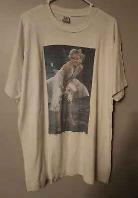 Vintage Marilyn Monroe Photo Graphic Tee T Shirt Size XL White Black 90s Model • $74.99