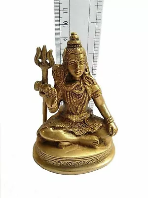 Shiva Lord Brass Statue Hindu God Idol Figurine Figure Vintage • $39.89