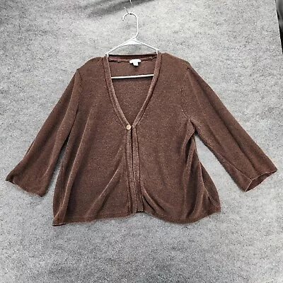 J Jill Cardigan Womens Large Long Sleeve Open Front Brown • $23.99