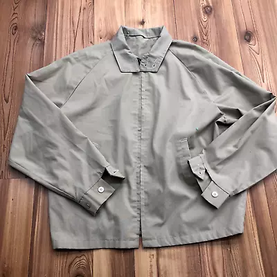 Beige Plain Full Zip Long Sleeve Cotton Blend Bomber Jacket Adult Size M • $28