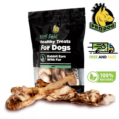 Furry Rabbit Ears Natural High In Protein Hypoallergenic Dog Treat Chew • £7.99